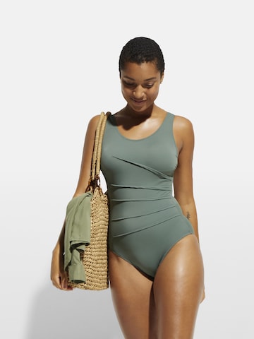 bonprix Bustier Shaping-badpak in Groen: voorkant