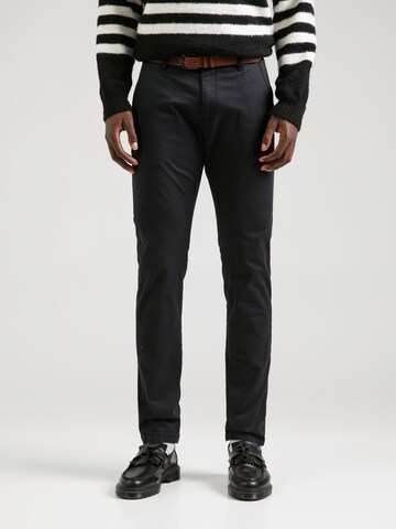 INDICODE JEANSSlimfit Chino hlače 'GOWER' - crna boja: prednji dio