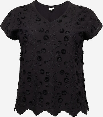 Camicia da donna 'CARLULU' di ONLY Carmakoma in nero: frontale
