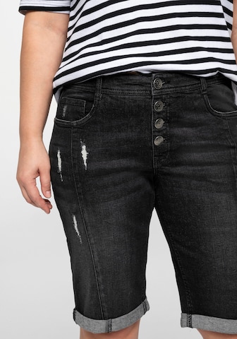 SHEEGO Slimfit Jeans i svart