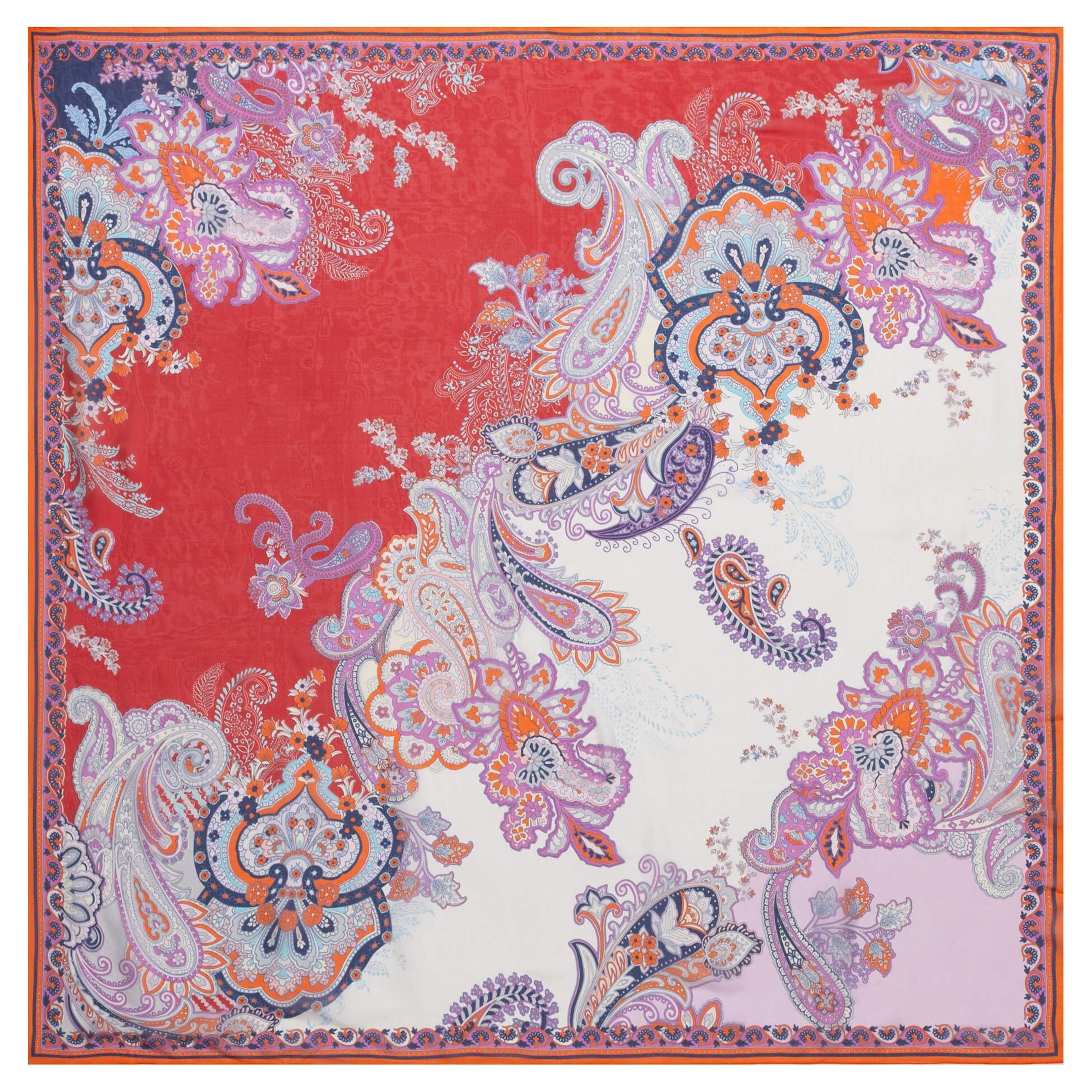 Foulard ' FLOWER FUSION ' di Roeckl in lilla: frontale