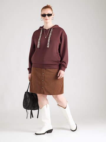 ONLY Carmakoma Свитшот 'CARALINA' в Коричневый