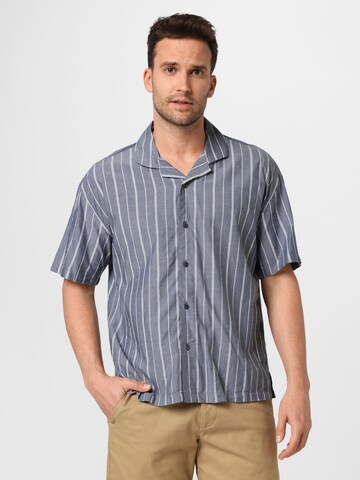 Abercrombie & Fitch Comfort fit Button Up Shirt 'WEBEX' in Blue: front
