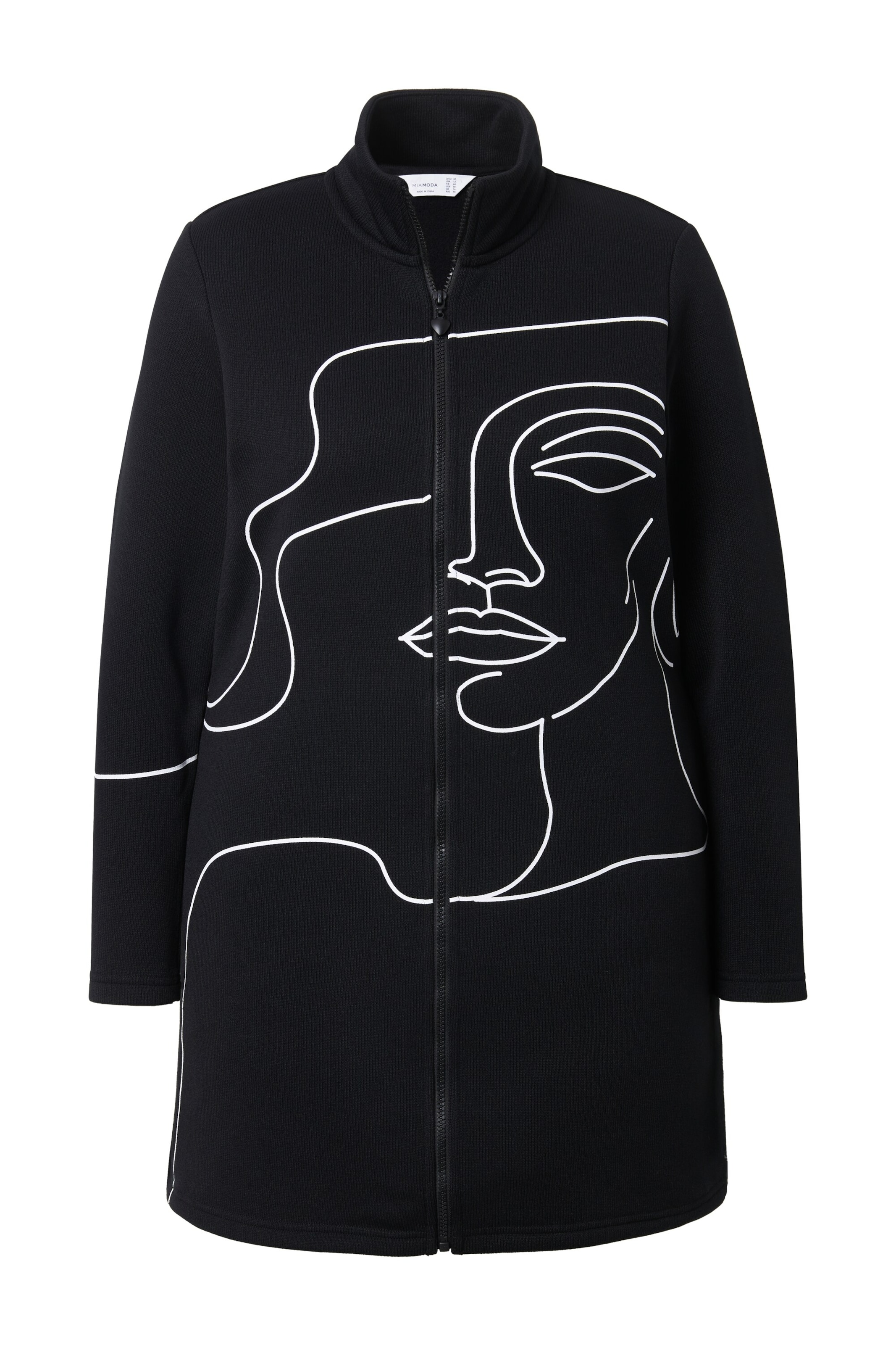 MIAMODA Gebreid vest in Zwart: voorkant