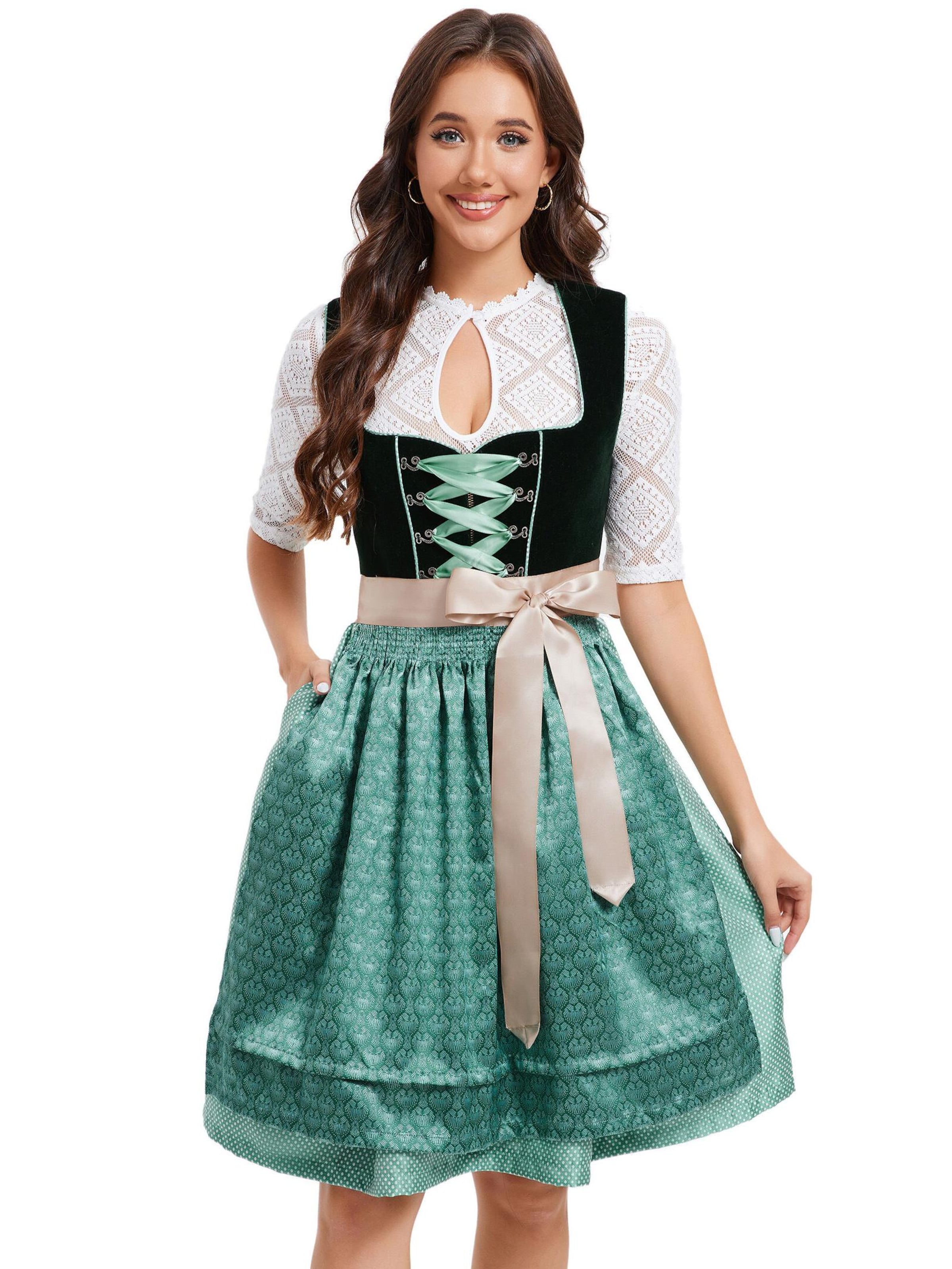 Yesfashion Dirndl‌ in Grün: Vorderseite