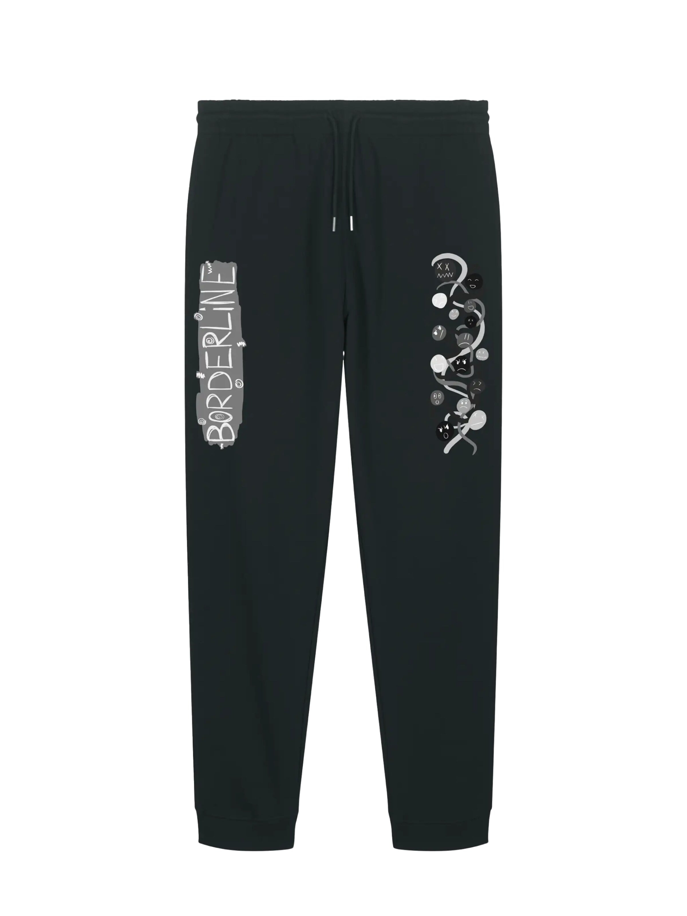 JustDepressed Clothing Regular Trousers 'Borderline - Sweatpants' in Black: front