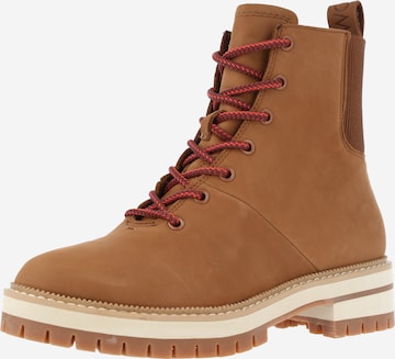 TOMS Lace-Up Ankle Boots 'Frankie' in Brown: front