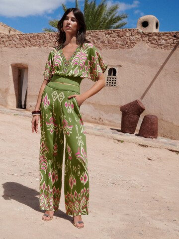 Wide leg Pantaloni di love & roses in verde