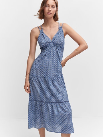 MANGO Letní šaty 'Luna' – modrá: přední strana