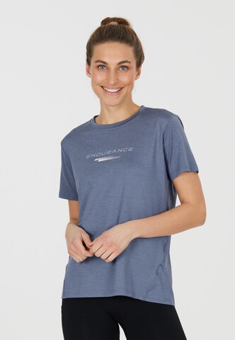 T-shirt fonctionnel 'WANGE' ENDURANCE en bleu : devant