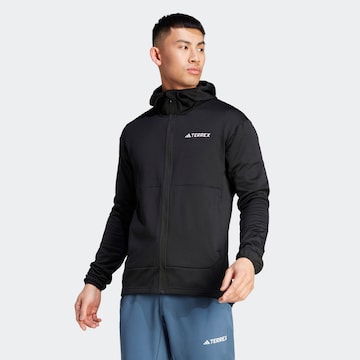 ADIDAS TERREX Athletic Fleece Jacket 'Xperior' in Black: front