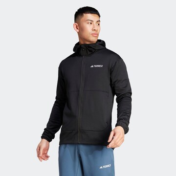 ADIDAS TERREX Funktionele fleece-jas 'Xperior' in Zwart: voorkant