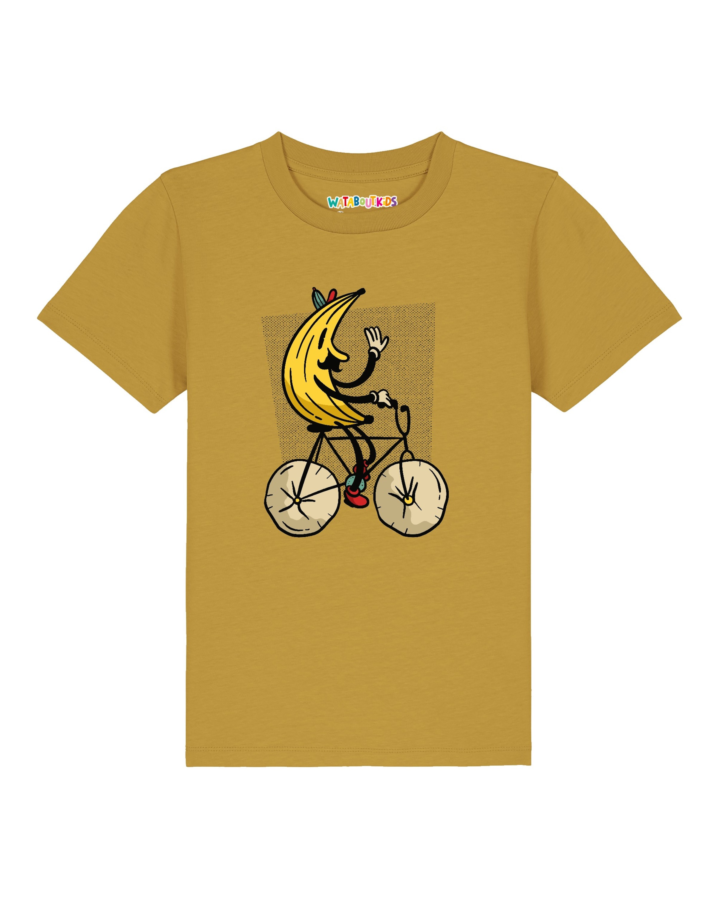 Maglietta 'Banana Rider' di watabout.kids in giallo: frontale
