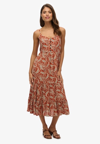 Superdry Jurk in Bruin: voorkant