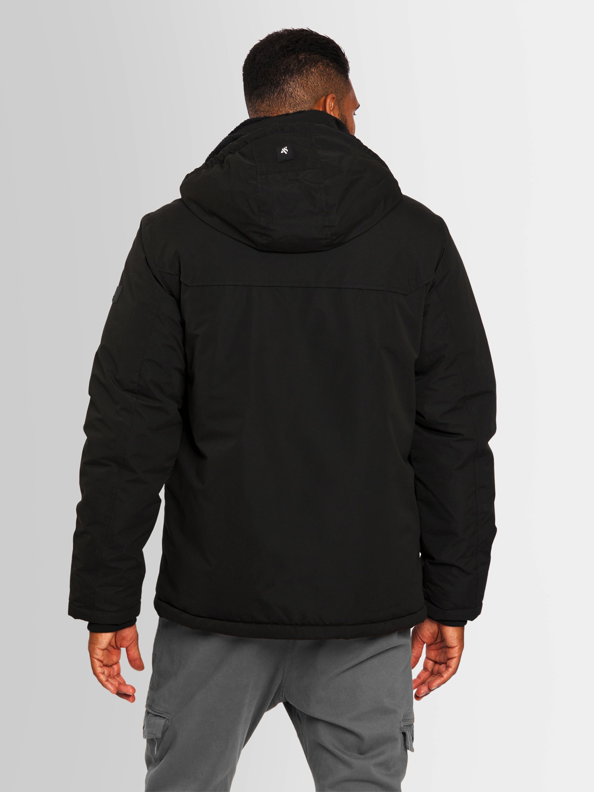 ALESSANDRO SALVARINI Heren winterjas warm met capuchon AS-331, zwart, S