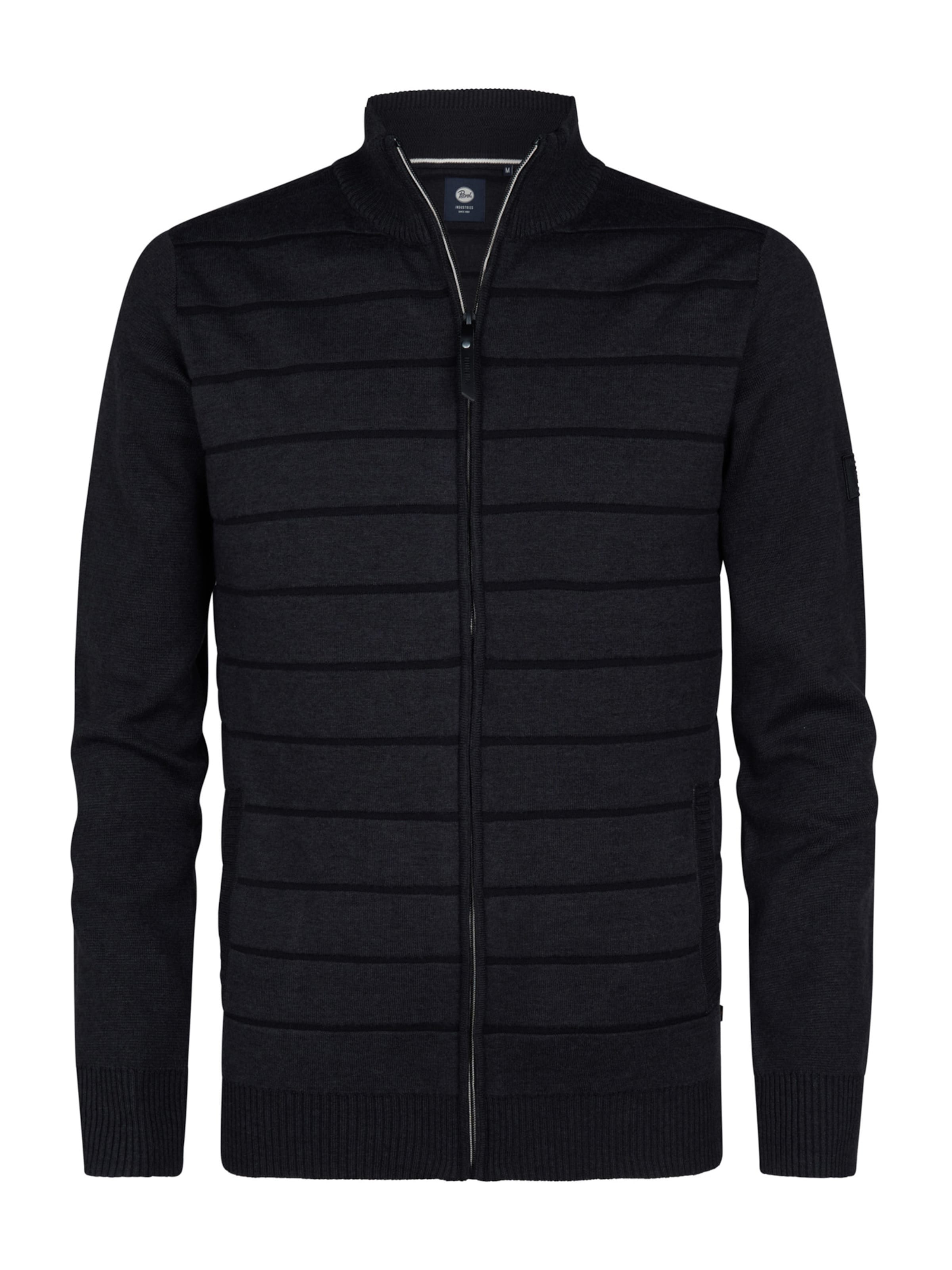 Petrol Industries Kardigán - fekete: elől