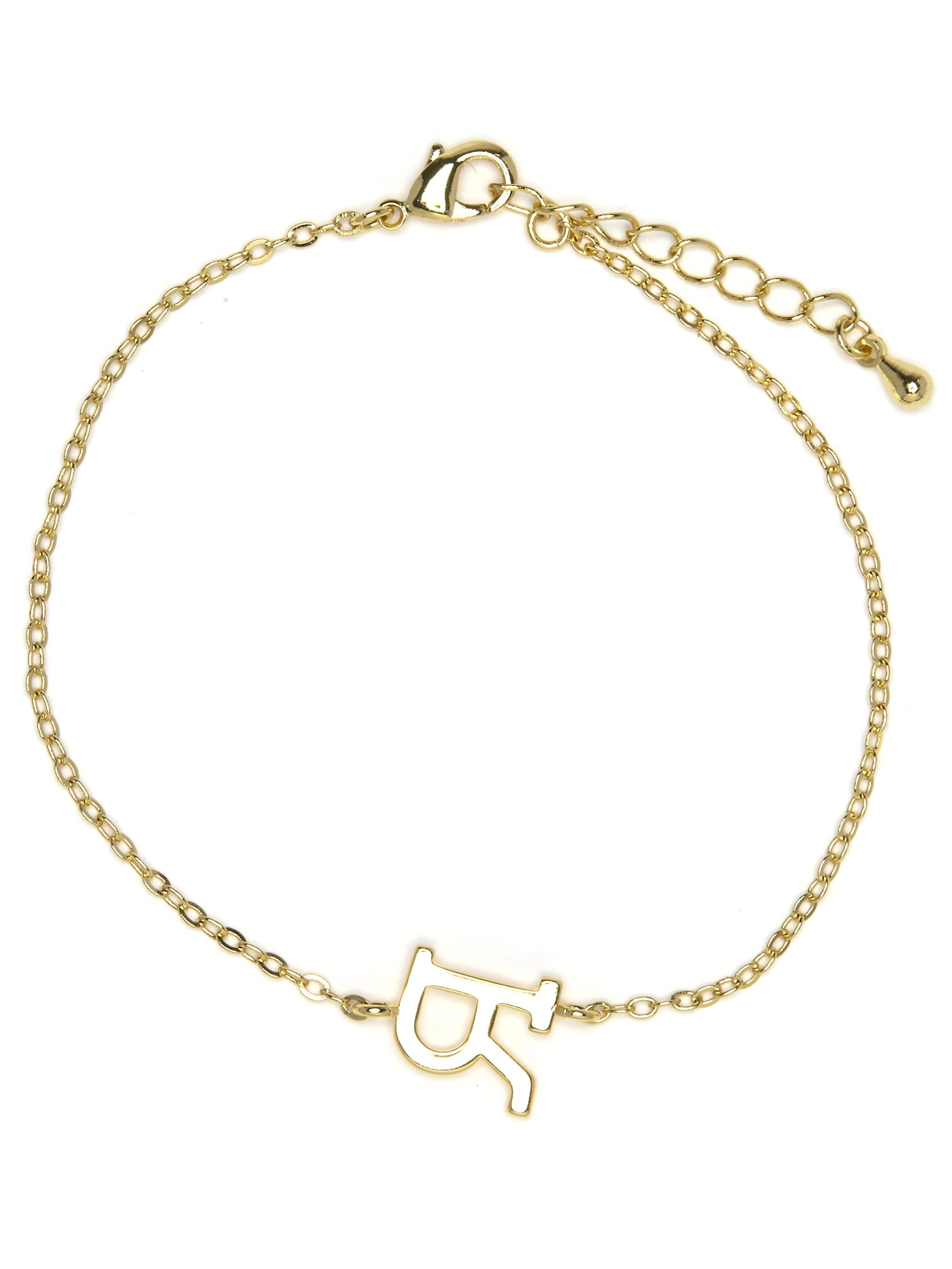 Luxenter Armband 'Alphabet R' i guld: framsida