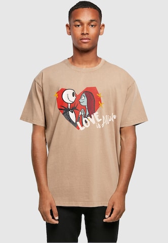ABSOLUTE CULT T-Shirt 'The Nightmare Before Christmas - Love is Alive' in Beige: predná strana