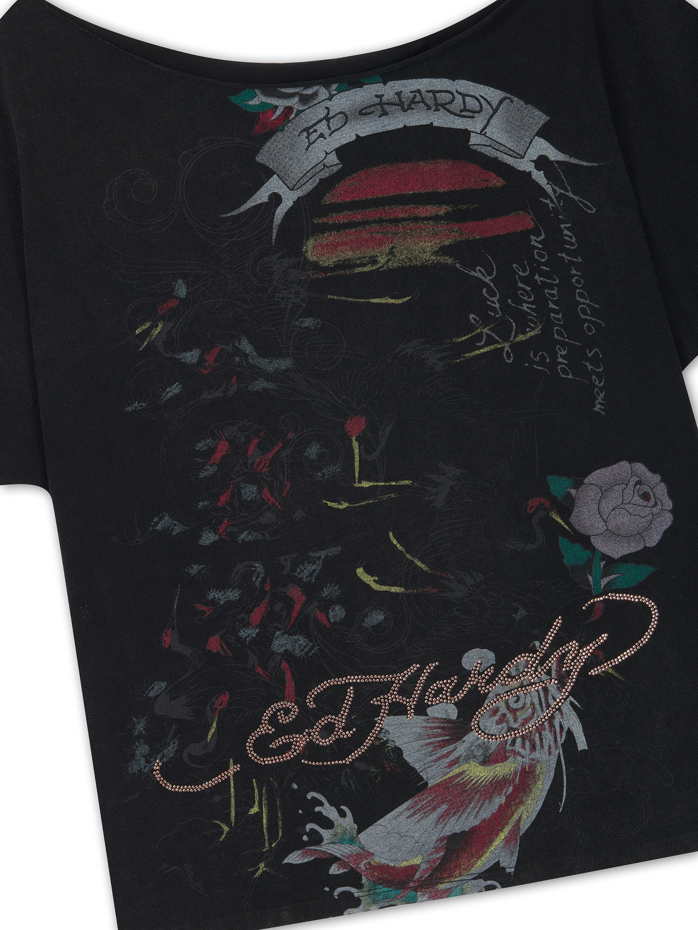 Ed Hardy Μπλουζάκι σε μαύρο: μπροστά