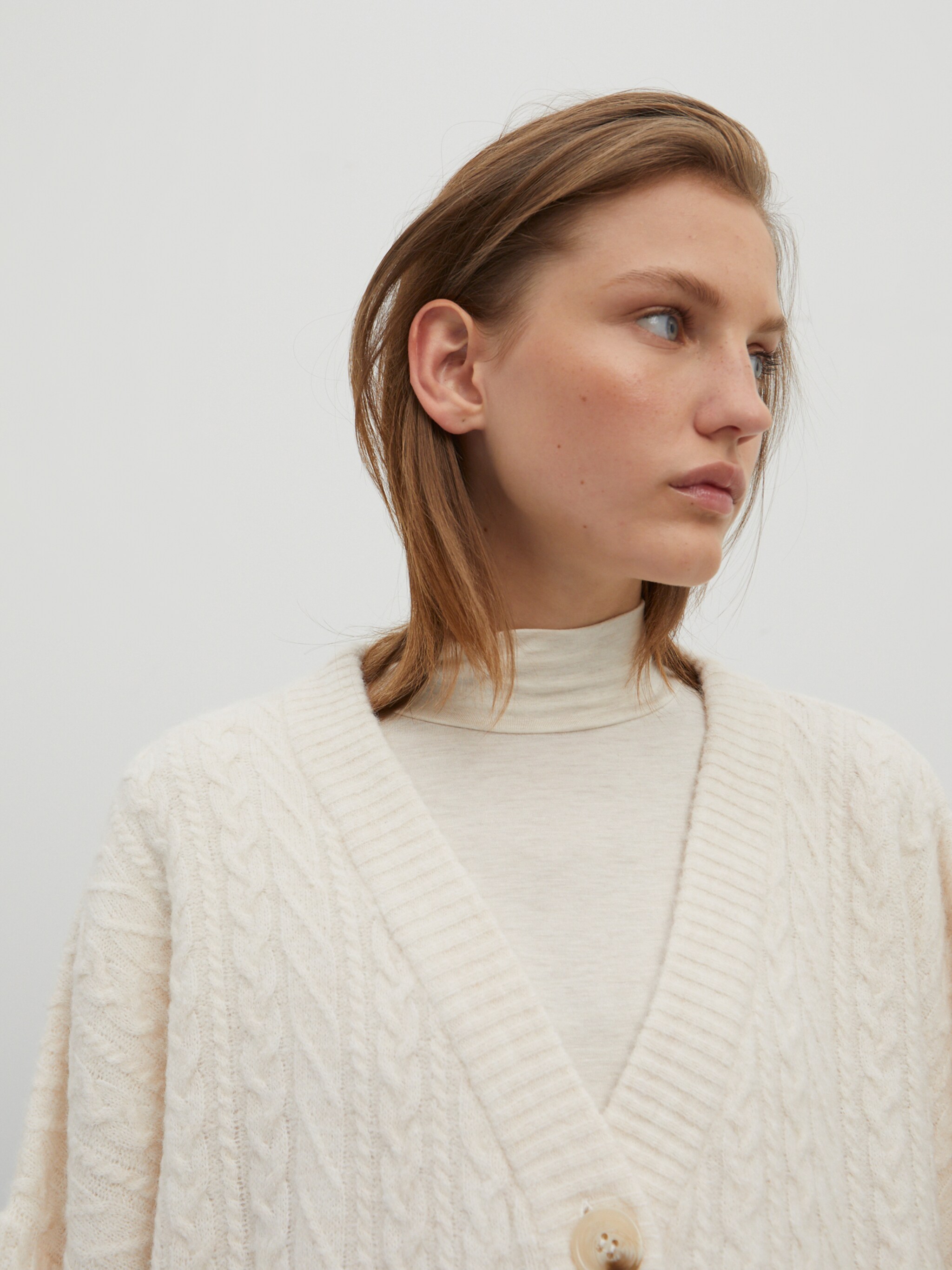 EDITED Producten Gebreid vest 'Etta' Crème