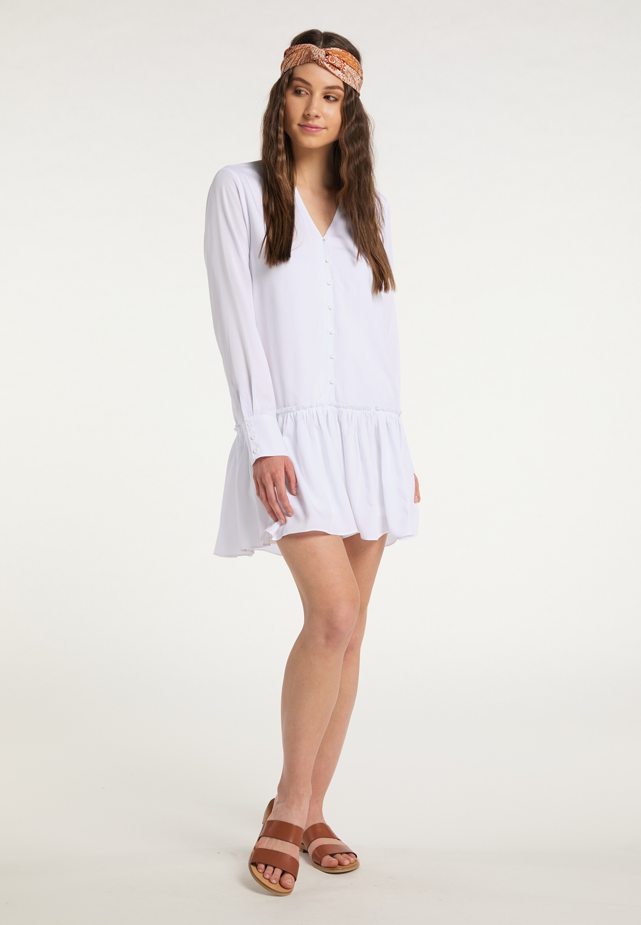 Frauen Große Größen IZIA Kleid in Weiß - SQ87177 Frauen Große Größen IZIA Kleid in Weiß - SQ87177