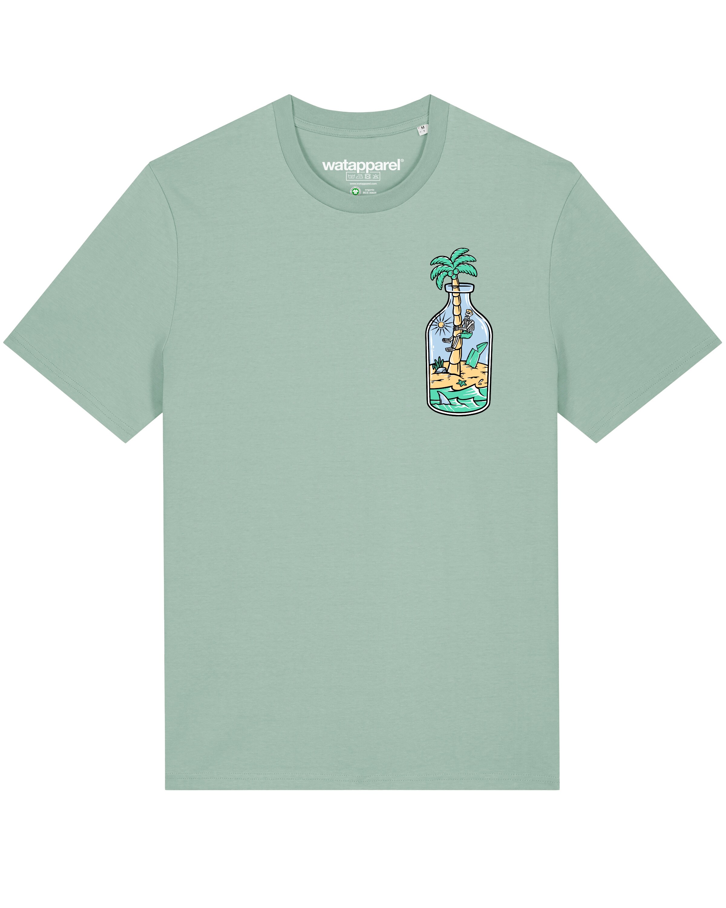Watapparel Shirt &#x27; Holiday in a bottle &#x27; in Green: front