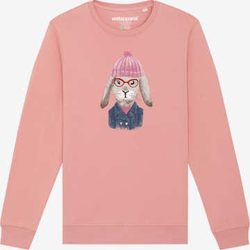 Sweat-shirt ' Hase ' Watapparel en rose : devant