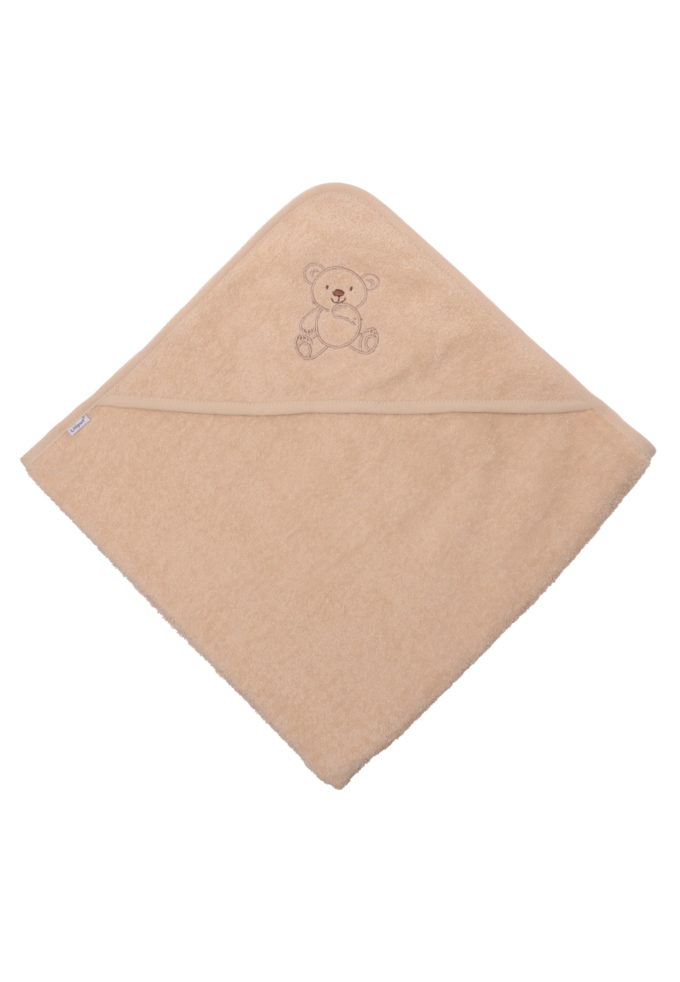LILIPUT Kapuzenbadetuch 'BÄR' in Beige: Vorderseite