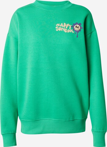 Sweat-shirt Sublevel en vert : devant