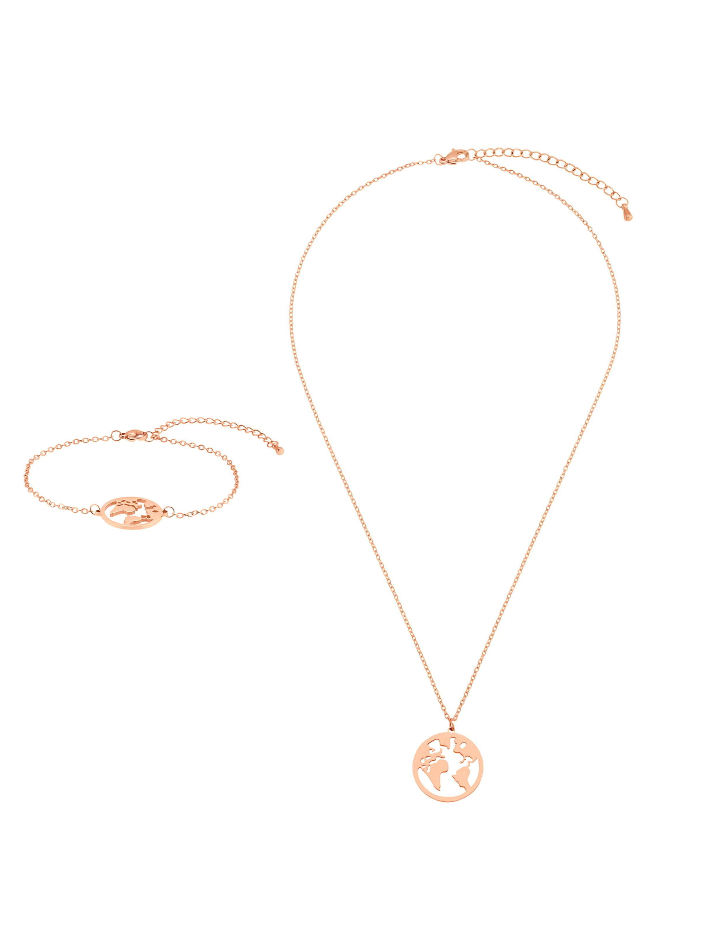 Heideman Sieraden set 'Weltkarte' in Goud: voorkant