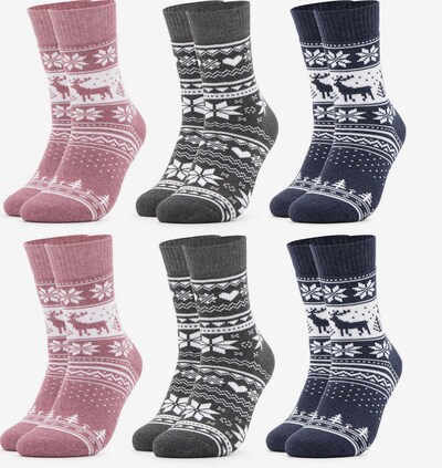 Occulto Socks 'Smilla' in Navy / Grey / Pink / White, Item view