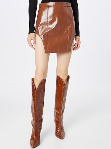 Misspap Skirt in Brown: front