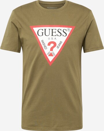 GUESS - Camiseta en verde: frente