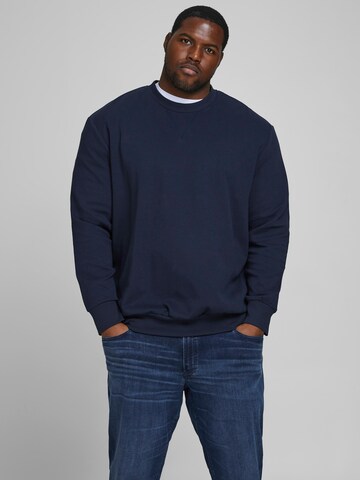 Jack & Jones Plus Sweatshirt in Blue: front