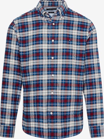 TOMMY HILFIGER Regular fit Button Up Shirt 'Tartan' in Blue: front