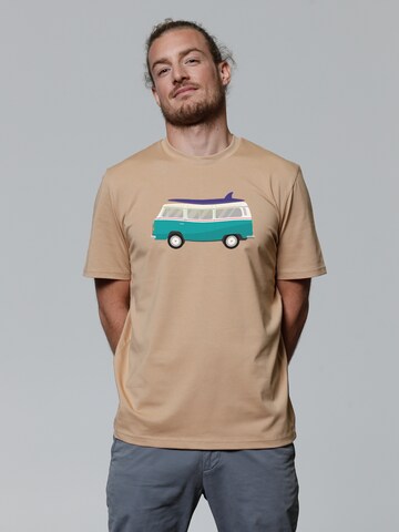 Maglietta ' California Dream ' di Watapparel in beige: frontale