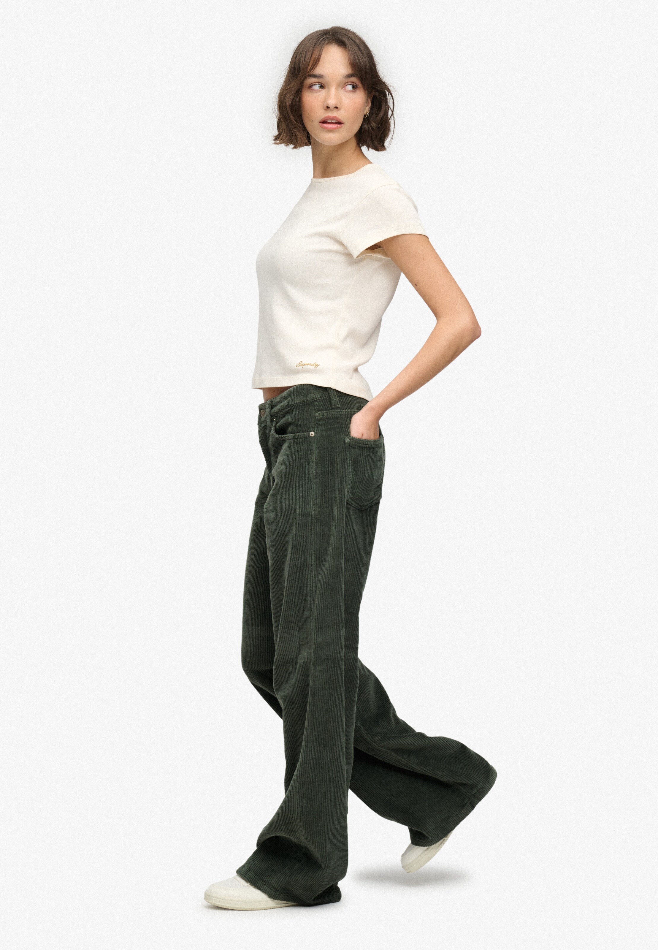 Baggy Pantalon 'Jumbo' Superdry & Co en vert
