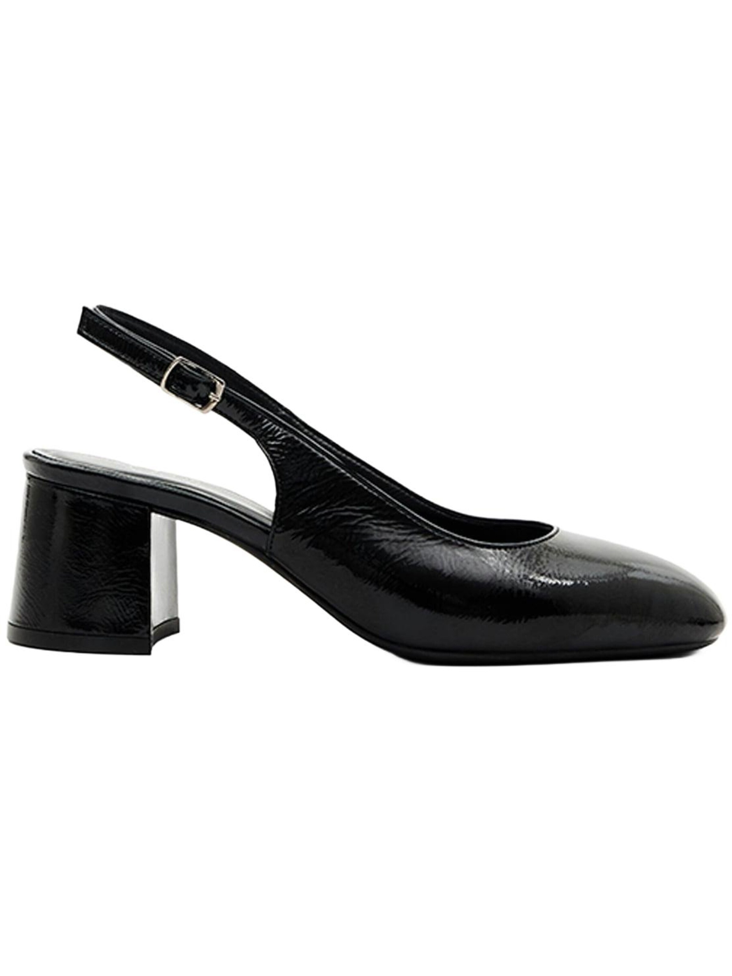 Desa - Zapatos destalonado 'DESA Damen-Slingback-Schuhe aus Lackleder mit Blockabsatz' en negro