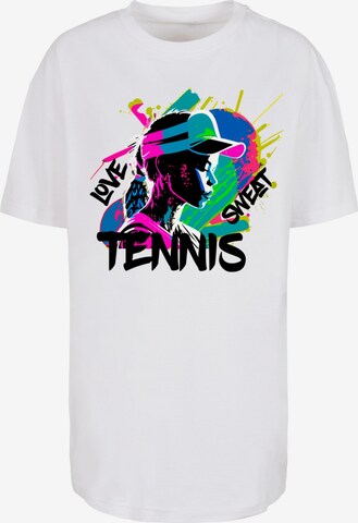 Merchcode Oversizeshirt 'Tennis Love' in Weiß: predná strana