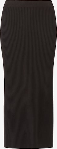 APART Rippenstrickrock in Schwarz: Vorderseite