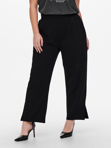 ONLY Carmakoma Wide leg Pleat-Front Pants 'Betty' in Black: front