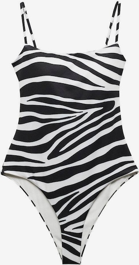 MANGO Badeanzug 'Safari' in schwarz / weiß, Produktansicht