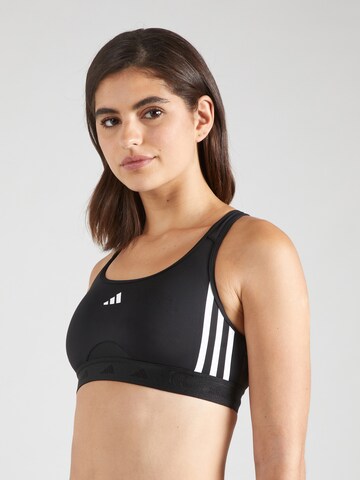 ADIDAS PERFORMANCE Bralette Sports bra 'Powerreact Training Medium-support Hyperglam' in Black: front