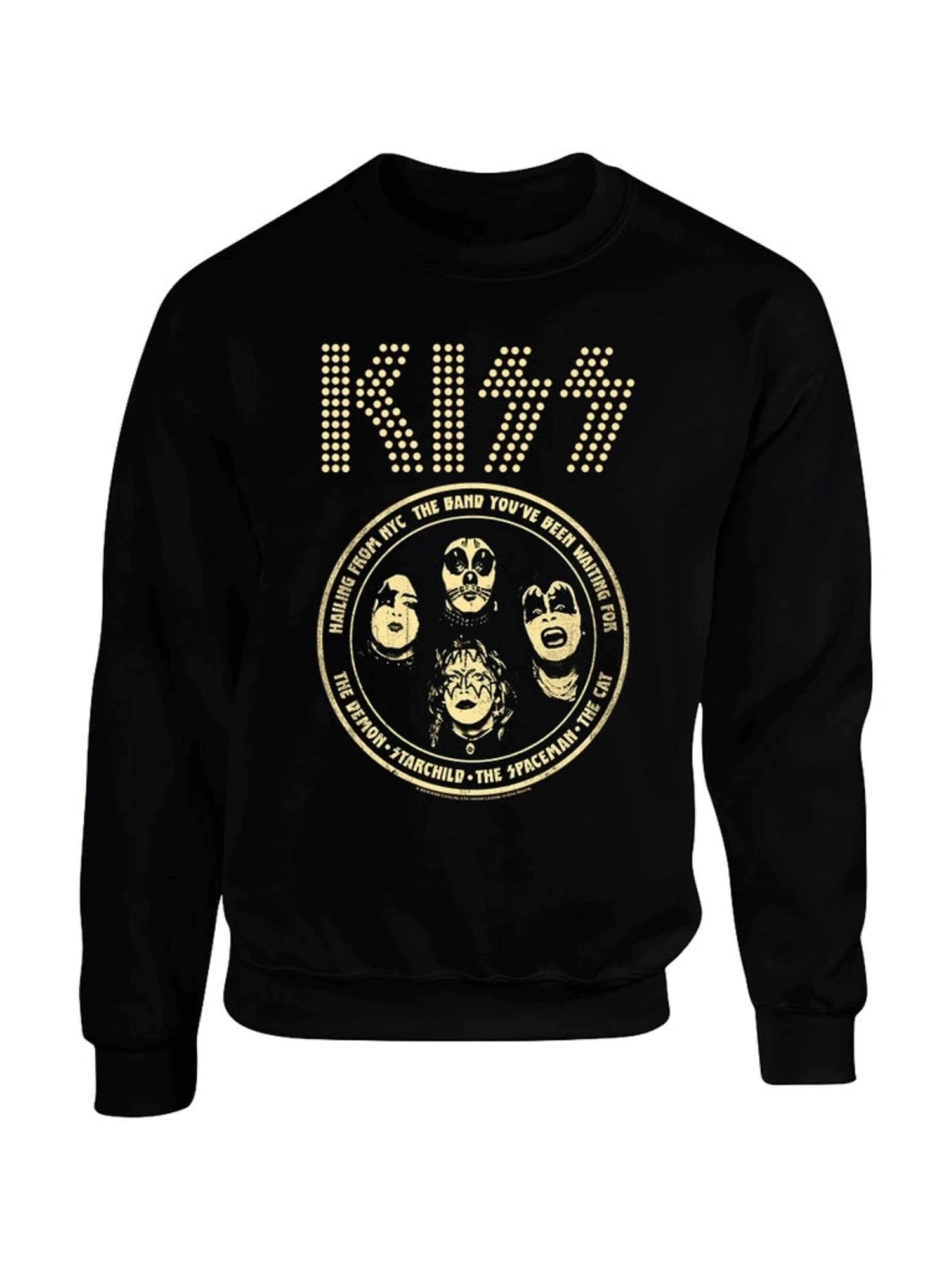 Kiss Sweatshirt 'Kiss - Band  Sweatshirt' in Black: front