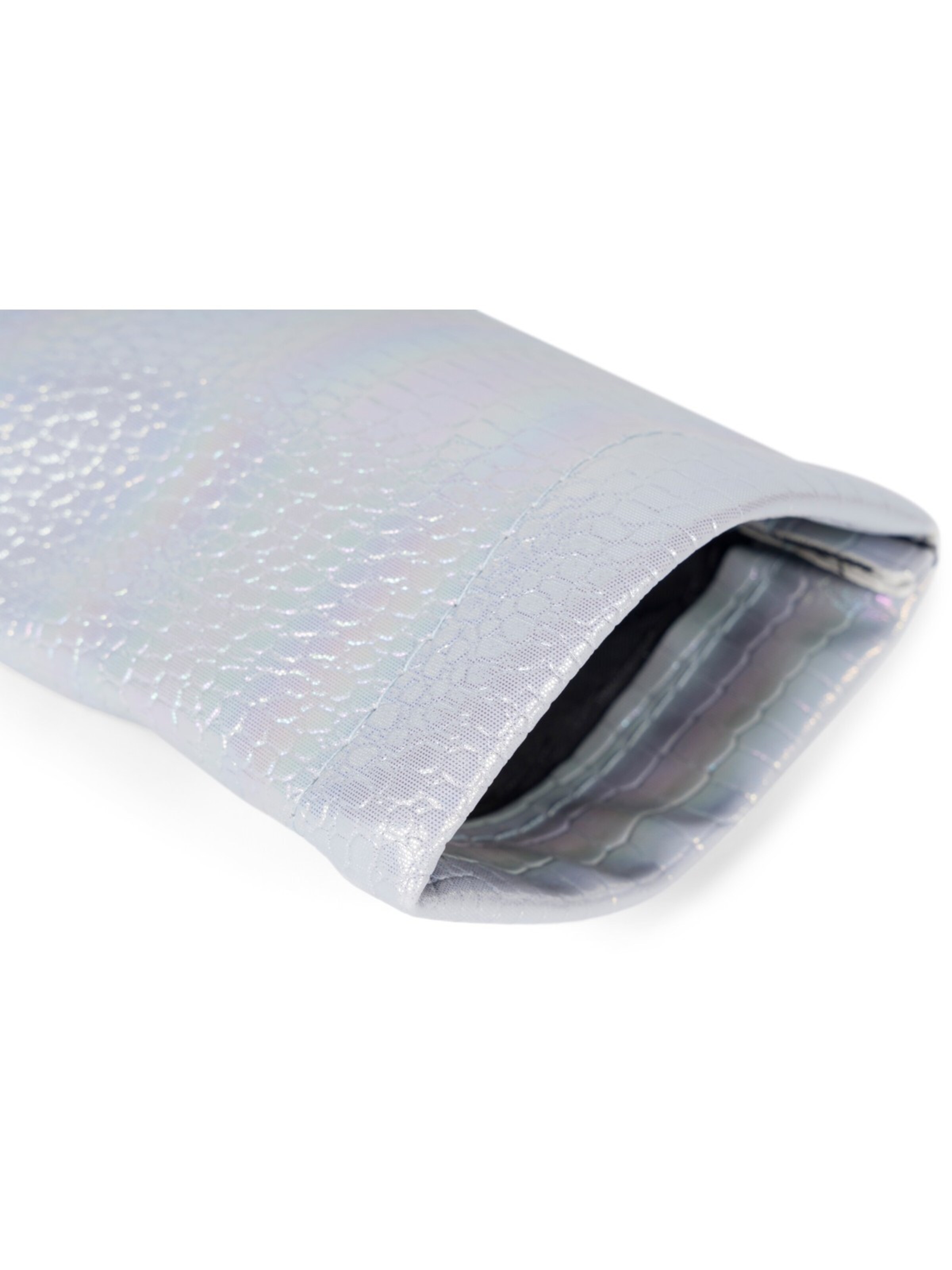 styleBREAKER Etui 'Brillenetui Kroko Perlmutt mit Putztuch'‌‌‌‌‌‌ in Blau