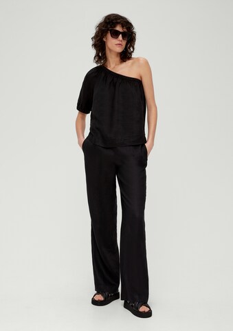 s.Oliver Wide Leg Hose in Schwarz