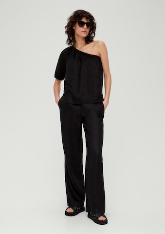 Wide leg Pantaloni de la s.Oliver pe negru