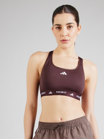 ADIDAS PERFORMANCEBustier Sportski grudnjak - smeđa boja: prednji dio