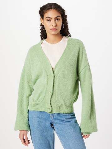 NA-KD Knit cardigan in Green: front