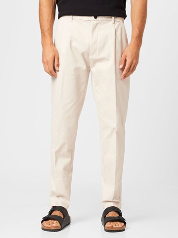 Regular Pantalon à pince Calvin Klein en beige : devant